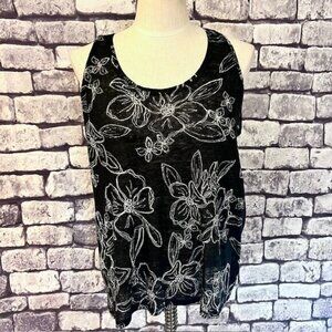 Halogen Black & White Racer Back Tank Size L